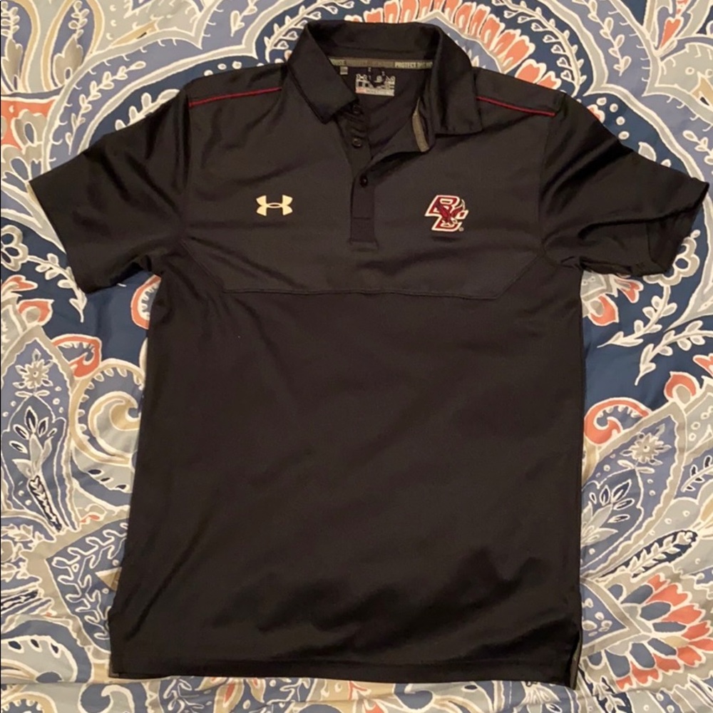 Men's black Boston College polo